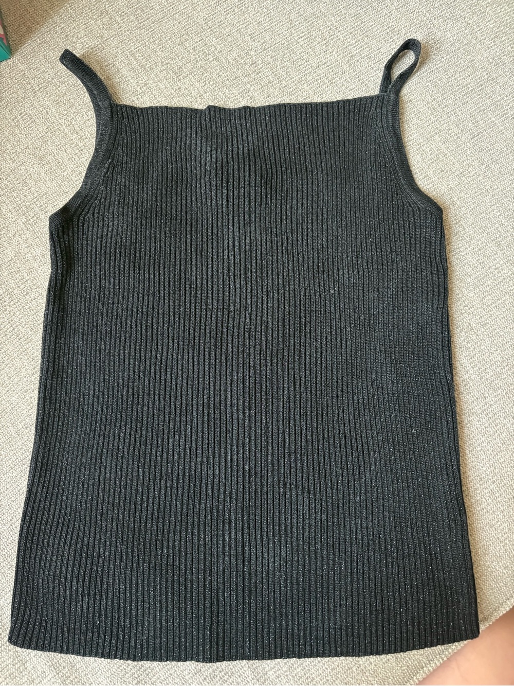 The Limited Black Metallic Silk Tank Top